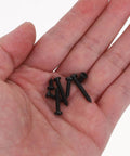 Self Tapping Screws Kit With 7 Sizes Carbon Steel Black 500 Pieces Assortment For Fast, Easy Install On Metal Or Wood, Pan Head Machine Screws, Heavy Duty Diy Project Ready Set, black self-tapping screws in hand