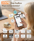 User customizing labels on a smartphone app for the Smooth Sailing With This Sleek Portable Bluetooth Thermal Label Printer.