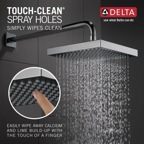 Single-Spray Touch-Clean Rain Shower Head In Chrome With Drenching Rainfall Easy Clean Wall-Mount Design Lifetime Warranty High-Pressure Dope Spa Like Shower Experience