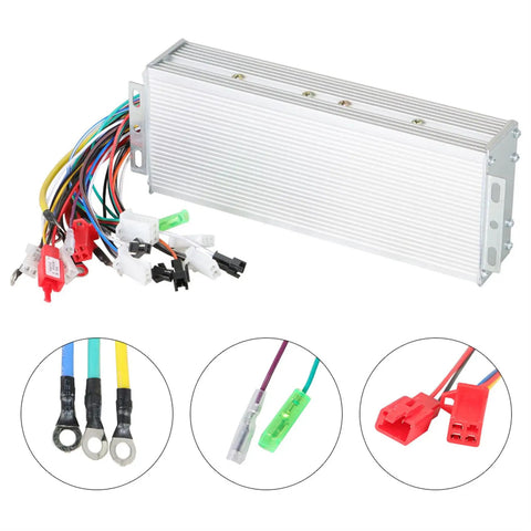 High Power 48 To 72V 1000W Brushless DC Motor Speed Controller For Electric Bicycles And Scooters showing aluminum body and wiring