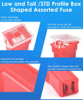 Close-up of 50A fuse from 48 Piece Tall And Low Profile Automotive Blade Fuse Assortment Kit With Puller Includes 20A 30A 40A 50A 60A 80A For Cars Trucks SUVs Boats UTVs ATVs And More Go To Fuse Kit