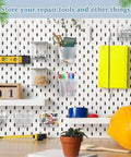 12 Pcs Pegboard Bins And Cups With Hooks And Loops Pegboard Basket Set for garage organization on workbench, translucent bins