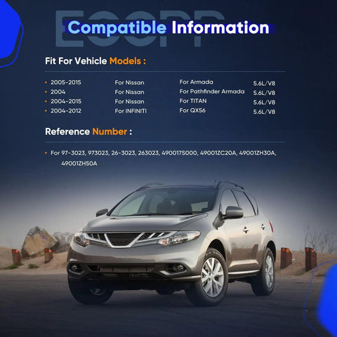 Vehicle compatibility information for Hydraulic Power Steering Rack And Pinion Assembly Direct Fit For Nissan Armada Infiniti QX56 Pathfinder Titan 5.6L V8 2004 2015 Durable Easy Install OEM Style Replacement Heavy Duty.
