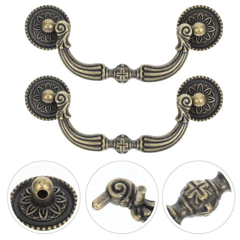 Vintage Bail Drawer Pull Handles Set For Dressers And Cabinets, Antique Style Knobs, 121mm Rustic Decorative Hardware