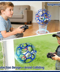 Children playing with Rad Remote Control Helicopter Toy For Kids 8 To 16 with 2.4 GHz RC lighted flying ball indoors and outdoors.