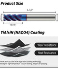 Diagram of Three-Piece 5/16 Inch Tungsten Carbide End Mill Set Nano Coated With 4 Flute Micro-Grain CNC Milling Bits for Stainless Steel HRC65