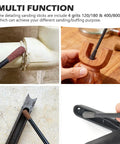 Matchstick Style Sanding Sticks For Fine Detailing Grits 120 180 And 400 800 Pack Of 10 used in jewelry and woodwork