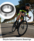 Bicycle hybrid ceramic deep groove bearing 15x26x7 mm, Si3N4 balls, steel rings, double sealed