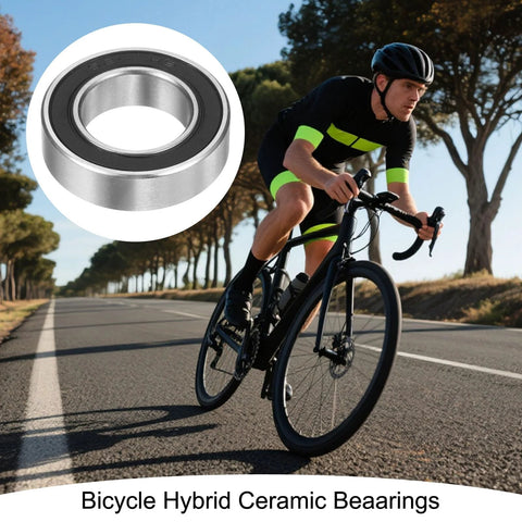 Bicycle hybrid ceramic deep groove bearing 15x26x7 mm, Si3N4 balls, steel rings, double sealed