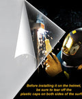 Sentinel A50 Inside Cover Lens Replacement For Welding Helmet With Clear Inner Lenses shown with welding sparks