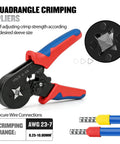 Pro Grade Ferrule Crimping Tool Kit With 1800 Wire Ferrules Set In Eight Sizes AWG 23 To 7 0.25 To 10 Mm Square Self Adjusting Ratchet Crimper Plier