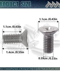 8 Piece Stainless Steel Retaining Screws For Front Rear Brake Disc Rotors shown with size dimensions for easy installation.