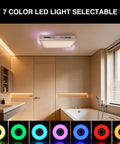 Quiet Bathroom Exhaust Fan With Dope LED Light Ceiling Mount Ventilation 7 color select for Home And Bath Energy Efficient