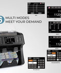 Image of No Sweat Multi Currency Money Counter And Bill Sorter With Touchscreen, showing display and control panel.