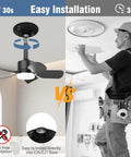 Lit Seventeen Point Five Inch Ceiling Fan Light With Remote 25W 1600 Lumens easy installation guide with tool-free comparison