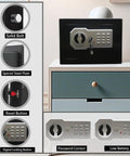 Digital Keypad Security Safe Lock Box For Home Office And Hotel Use Secure Cash Jewelry Storage Easy Password Access