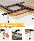 Heavy Duty Aluminum Juice Groove Router Jig, Adjustable Woodworking Template For Cutting Boards Up To 21 Inches, G Clamps shown securing jig.