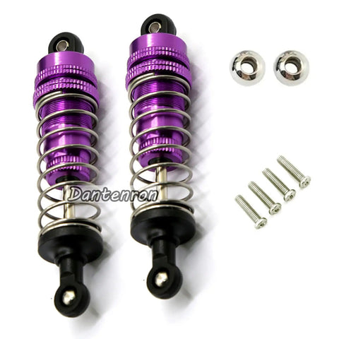 Oil Filled Metal RC Shock Absorber Upgrade Kit For 1 14 Scale WLtoys Buggy 144001 124018 124019 Suspension Replacement Parts Four Piece Set In Purple For Smoother Travel And Better Handling with accessories