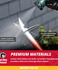Step And Twist Weed Popper Long Handle Stand Up Weeding Tool with carbon steel blades and powder coating sprayed with water