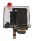 Three Phase Air Compressor Pressure Switch Controller For 380V And 400V Systems, Automatic Rocker Switch With Adjustable 5 To 8 Bar Range, 3 Wire Connection, Built For Heavy Duty Industrial Use, Tough As Nails Performance, clear cover front view