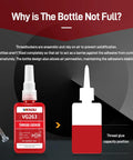 Red high-strength threadlocker for M25 bolts in partially filled bottle to allow air permeation and prevent premature solidification.