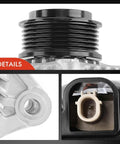 Close-up details of the 12V 135A CW Pulley Alternator For Honda Acura V6 3.5L Cars Fits RDX 2016-2018 TLX 2016-2020 Accord 2013-2017 Crosstour 2013-2015 6-Groove Pulley Plug-And-Play Direct Replacement For 104211-8300 And 104211-8390.