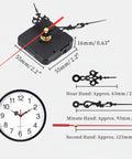 Quartz Long Shaft Clock Movement Replacement Kit For DIYers And Home Decor Enthusiasts Tool Free Install Includes Movement, Hands, Brass Nut