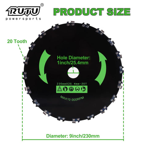 9 Inch 20 Tooth Chainsaw Brush Cutter Blade With Adapter Kit For STIHL Trimmers And Weed Eater 65Mn Steel Built Tough