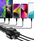 Keep Your Road Trip Vibe Tight With This Solid 5 Port Usb C Car Charger Delivering PD 75W Fast Charge To Power Up Every Gadget While Cruising Down The Interstate, charging multiple devices.