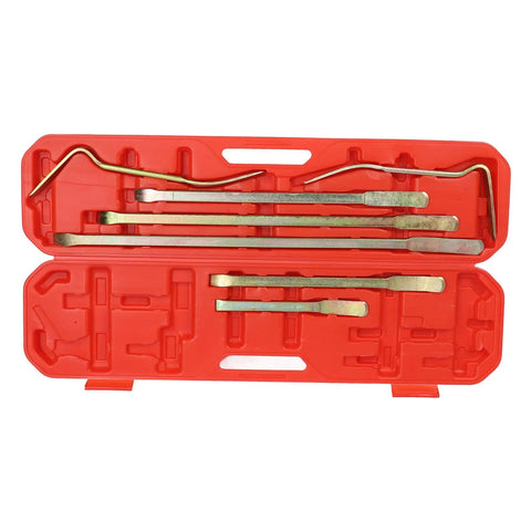 7 Piece Auto Body Repair Pry Bar Set With Curved And Straight Rods For Dent Removal On Cars And Trucks Paint Safe Panel Tool