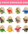12 Pack Dinosaur Egg Dig Kit For Kids Aged 4 to 12, Excavate Realistic Dino Eggs, Science Experiments And Dino Toys For Boys And Girls 3 4 5 6 7 8 9 10 Year Olds, Family Bonding And Team Play, 12 piece dinosaur eggs set