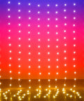 RGB LED Curtain Lights With 200 LEDs, 6.5 Ft By 6.5 Ft Backdrop Fairy String Lights With App Control displayed with color change effect