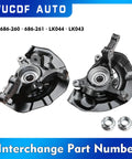 Front Left And Right Steering Knuckle Wheel Bearing Hub Assembly For Toyota Camry 3.5L V6 2007 2011 And Lexus ES350 2007 2012 OE Substitute Replaces LK043 LK044 686 260 686 261