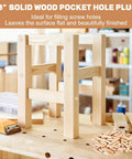 200 Pack Solid Wood Pocket Hole Plugs For Woodworking Jig Pine Plugs For Three Eighths Inch Holes on workshop table