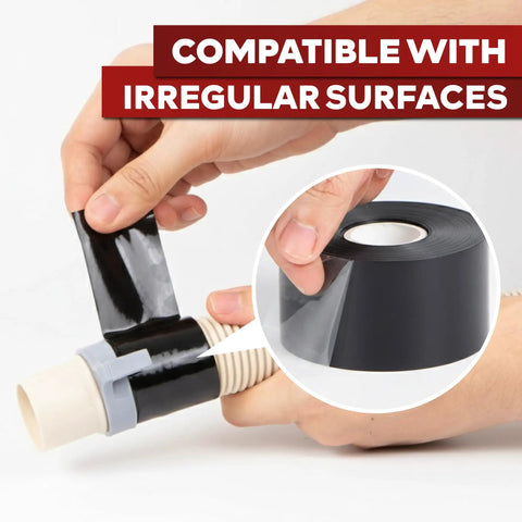 Self-Fusing Silicone Tape Pro Black 1.5 Inch By 15 Feet No Glue Required Weatherproof Sealing Tape applied on tubing
