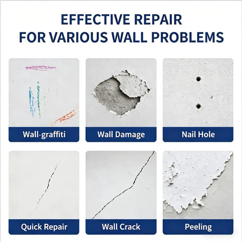 Drywall Repair Kit With Scraper And Quick Drying Mending Agent, DIY Friendly Patch Kit For Holes And Cracks, White Spackle Paste For Home Use, 250g Mending Agent, Includes 2 Pieces