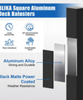 60 Pack 32 Inch Square Aluminum Deck Balusters Built Like A Tank Black Metal Spindles With Anti Uv Connectors Included Rustproof Railing Hardware For Wood Or Composite Porch And Backyard Decks with corrosion resistance features