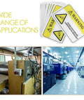 PVC Safety Warning Sign Stickers 10 Pack Self Adhesive For Machinery And Equipment In Factory Or Warehouse with machinery images