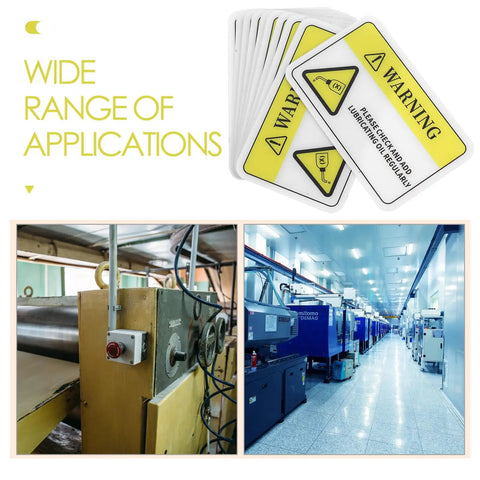 High Visibility PVC Safety Warning Stickers For Machinery And Equipment Self Adhesive Decals For Warehouse Construction Sites