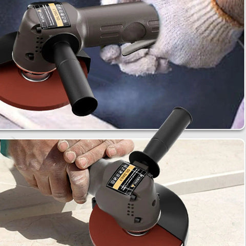 Badass Pneumatic Angle Grinder With 10000 Rpm Air Motor And 110Mm Disc For Fast Polishing Tasks being used for metal cutting.