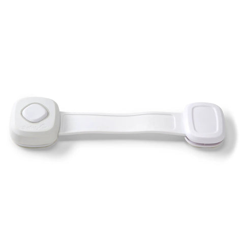 Outsmart All-Purpose Multi-Use Strap Four Pack White Kidproof Locking Straps For Cabinets Doors Drawers Easy Install