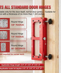 Pro Grade Door Hinge Template Kit For Router, Adjustable Mortise Jig Fits 2.5 To 5 Inch Hinges And Various Thicknesses, 1/4 And 5/8 Radius And Square Corner Types, Lightweight Aluminum 6061 Anodized For Precise Install