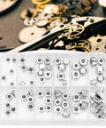 60Pcs Stainless Steel Watch Crown Set With Chrono Pushers And Lever Extenders For Watch Crown Repair Replacement Accessories