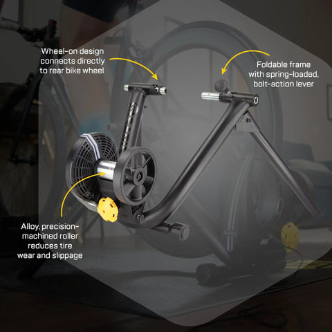 M2 Smart Indoor Bike Trainer With Zwift Compatibility, No-Fuss Wheel On Mount, Quiet Electromagnetic Resistance, Black