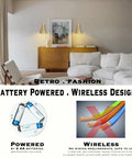 Cool Battery Operated Wall Sconces Set Of Two With Flared Funnel Metal Shade in living room wireless design display