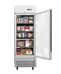 Top Shelf Commercial Upright Freezer With Twenty Three Cubic Foot Capacity And Four Heavy Duty Shelves featuring organized frozen foods.