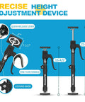 Third Hand Cabinet Support Pole, Heavy Duty Jack For Installing Cabinets, 200 Lbs Capacity, diagram showing dimensions and features