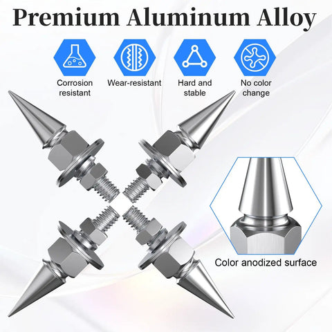Badass Spiked License Plate Screws Four Pack Anti Theft Security Bolts For Cars And Motorcycles Silver Chrome Finish features premium aluminum alloy.