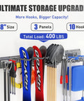 Heavy Duty 48 Inch Garage Tool Organizer Wall Mount With 10 Adjustable Hooks Holds Up To 400 Lbs, tools organized neatly