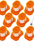 8-pack orange washable filters and brush for Black+Decker vacuums. Go To Filter Accessories For Handheld Vacuum Cleaners That Fit HHVK320J HHVK320J10 HHVK320JZ01 HHVK515J HHVK515JP HHVK515JP07 HHVK515J00FF And HHVK415B01 Washable Reusable Dirt Filters For Strong Filtration And Easy Maintenance.